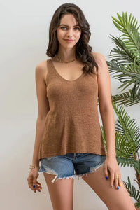 Knit Tank Top - Tan