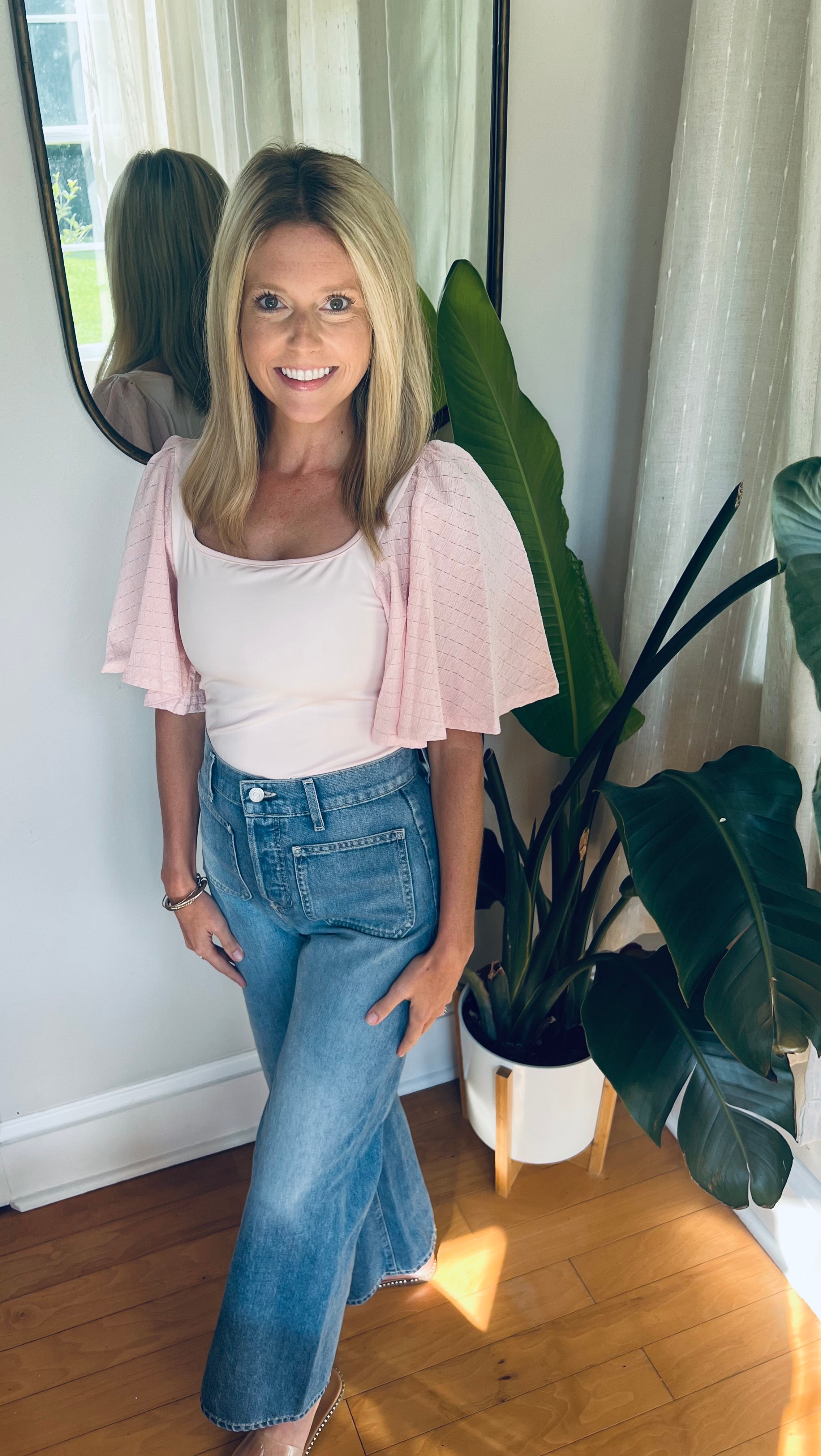Mixed Media Top - Blush