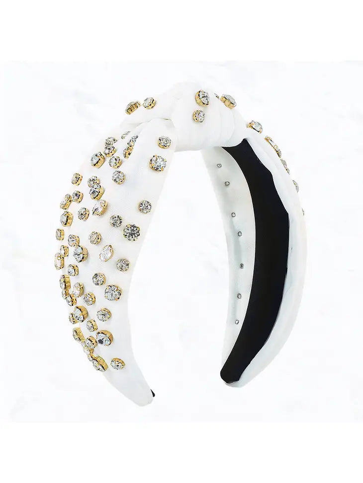 Rhinestone Headband - White