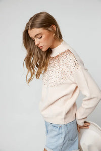 Sparkle Shower Sweater - Light pink & Rose Gold