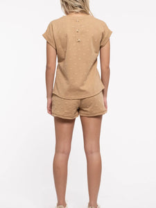 Swiss Dot Lounge Set - Camel