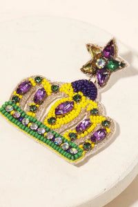 Mardi Gras Crown Earrings