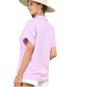 Collared Short Sleeve - Lilac