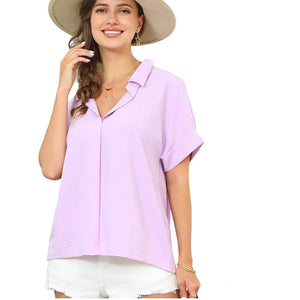 Collared Short Sleeve - Lilac