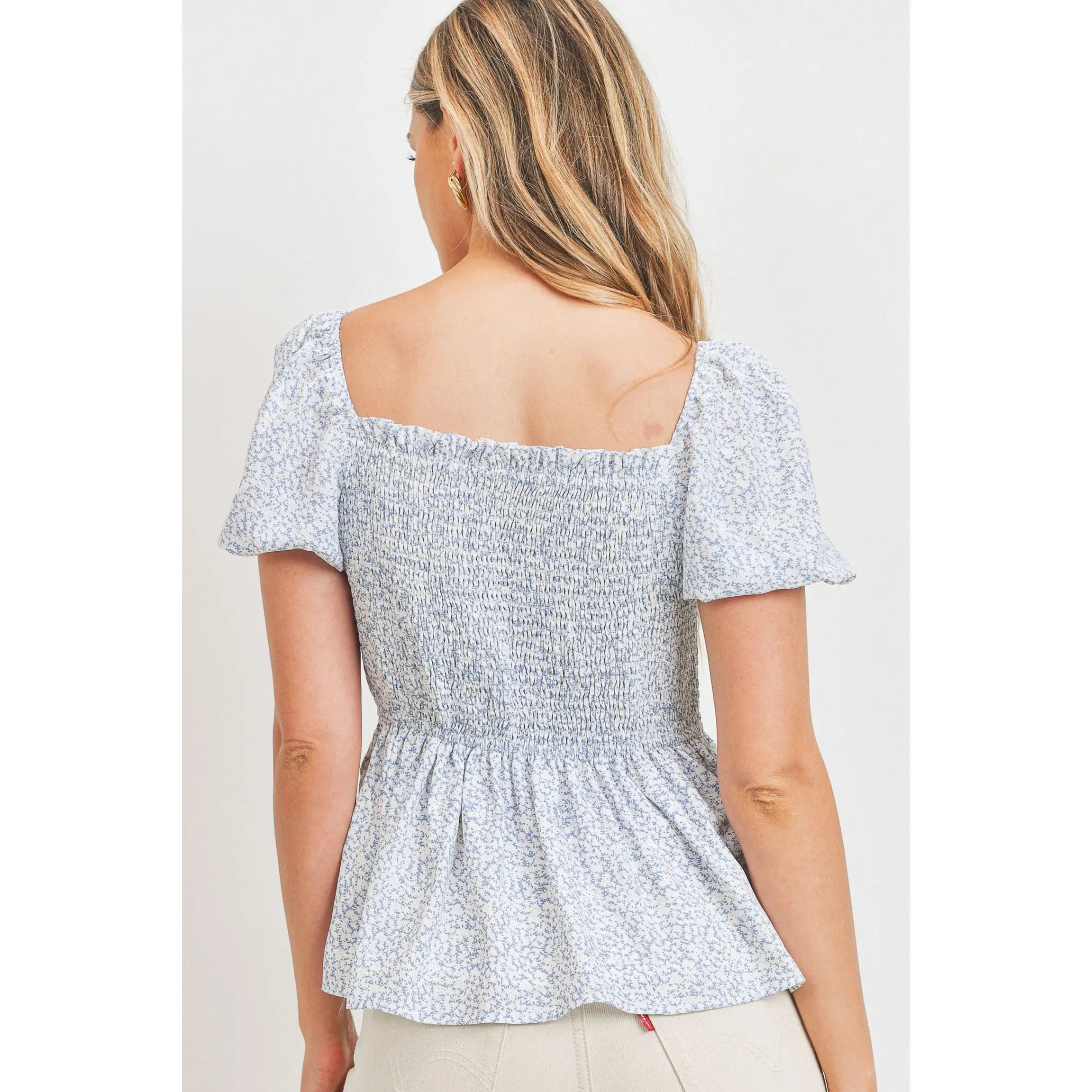 Puff Sleeve Smock Top