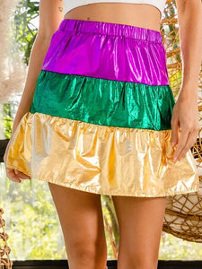 Mardi Gras Color Block Skirt