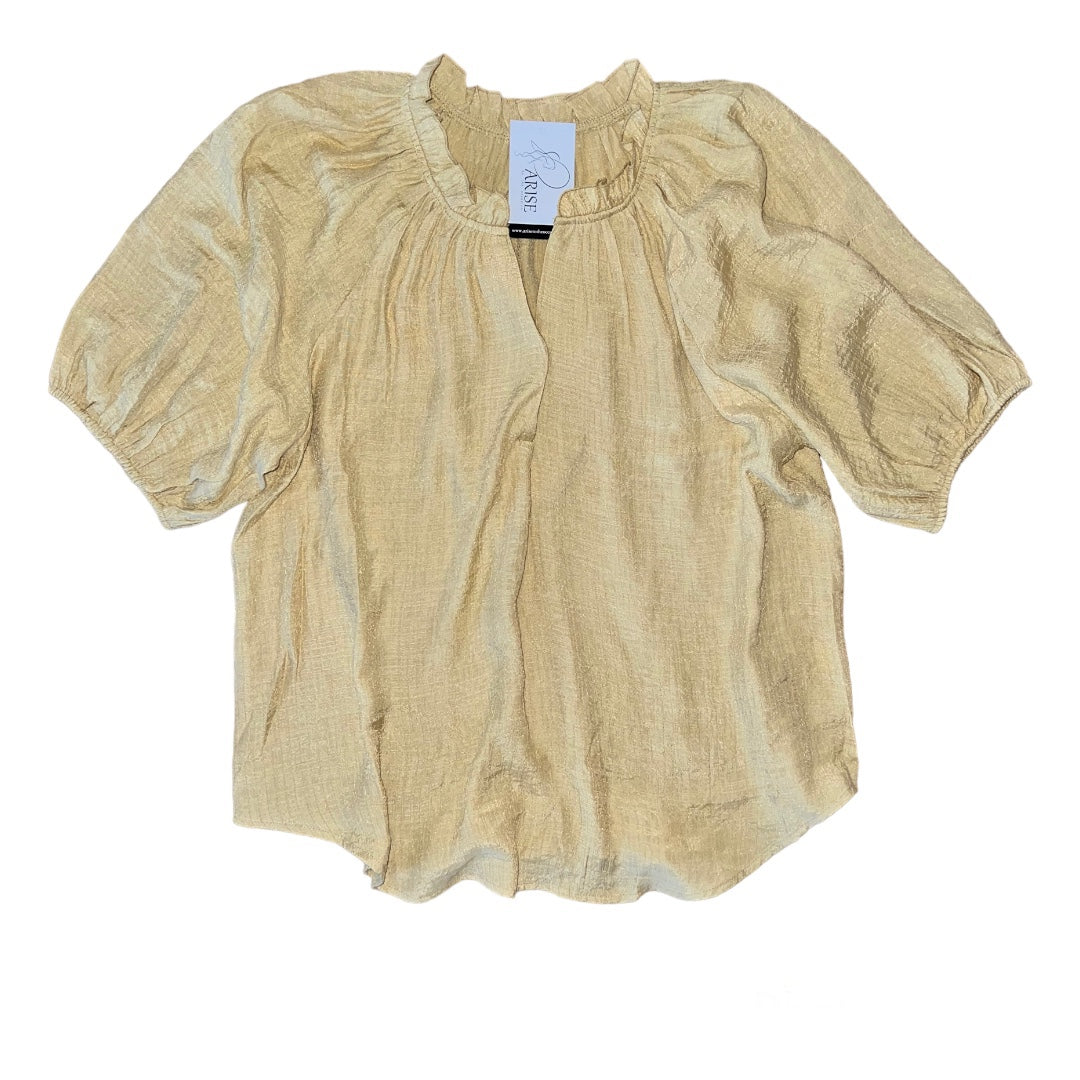 Scrunched Balloon Sleeve - yellow