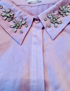 Satin Shirt Dress - Lavender
