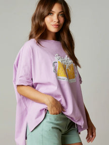 Sequin Cheers Shirt - Lavender