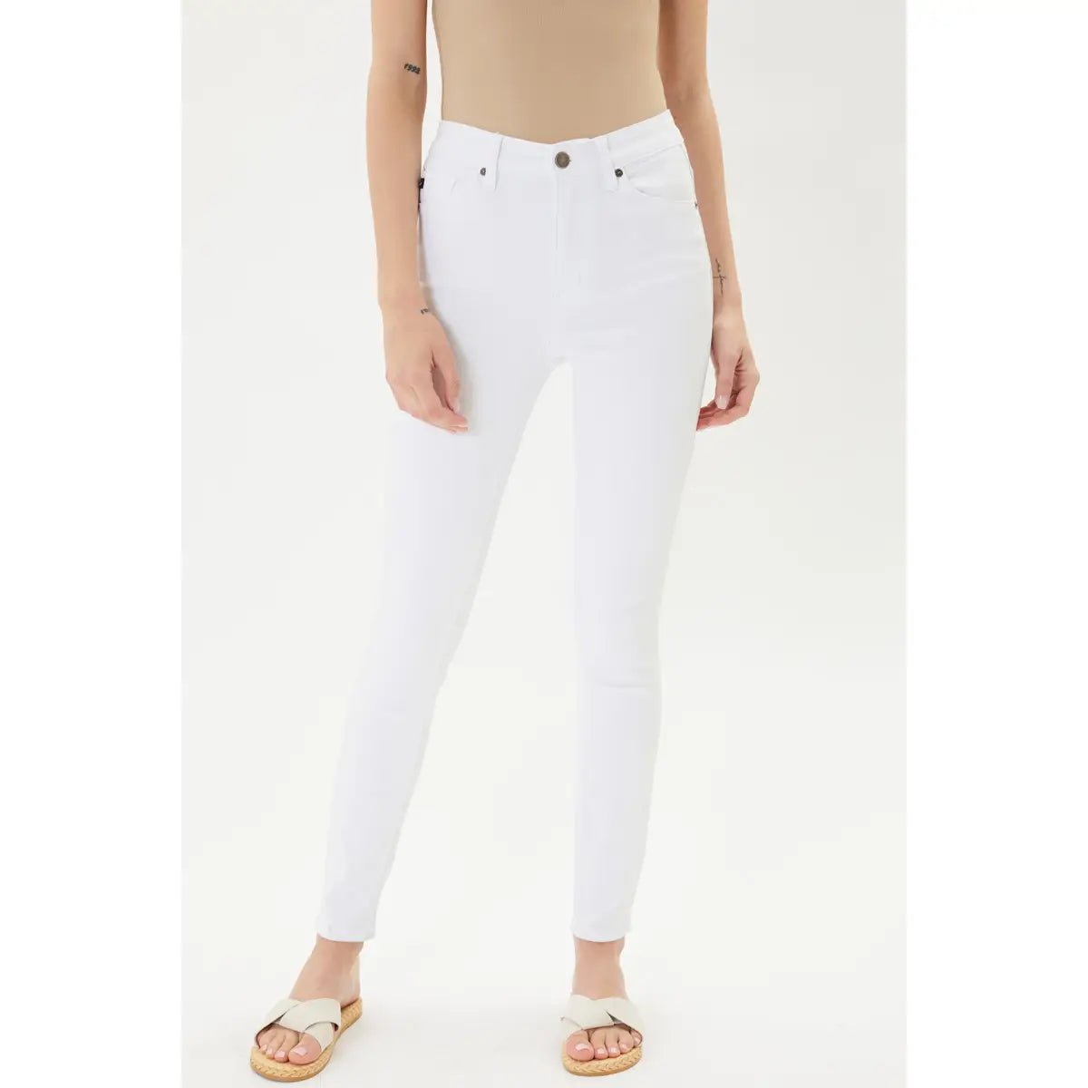 High Rise Skinny - white