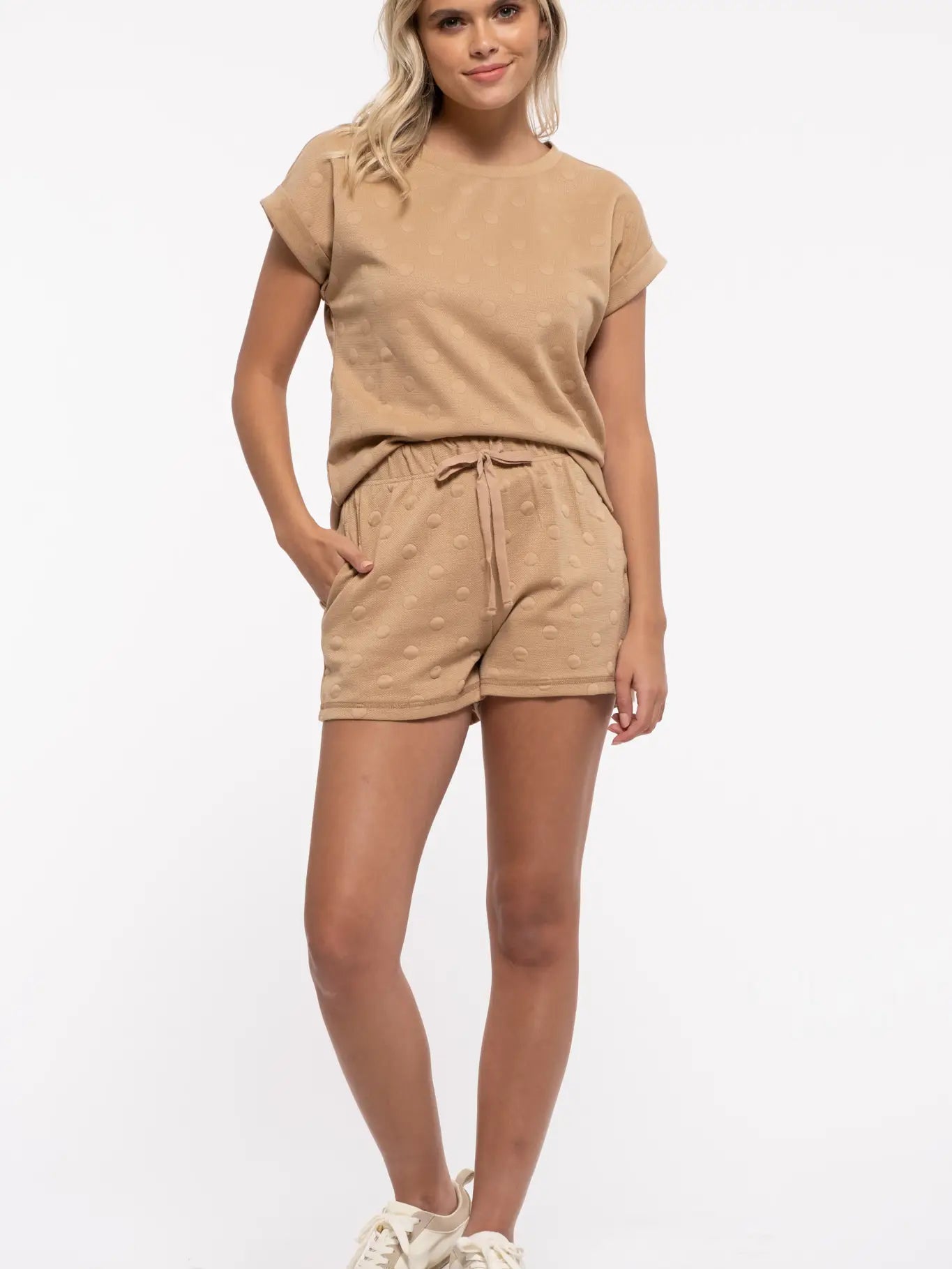 Swiss Dot Lounge Set - Camel