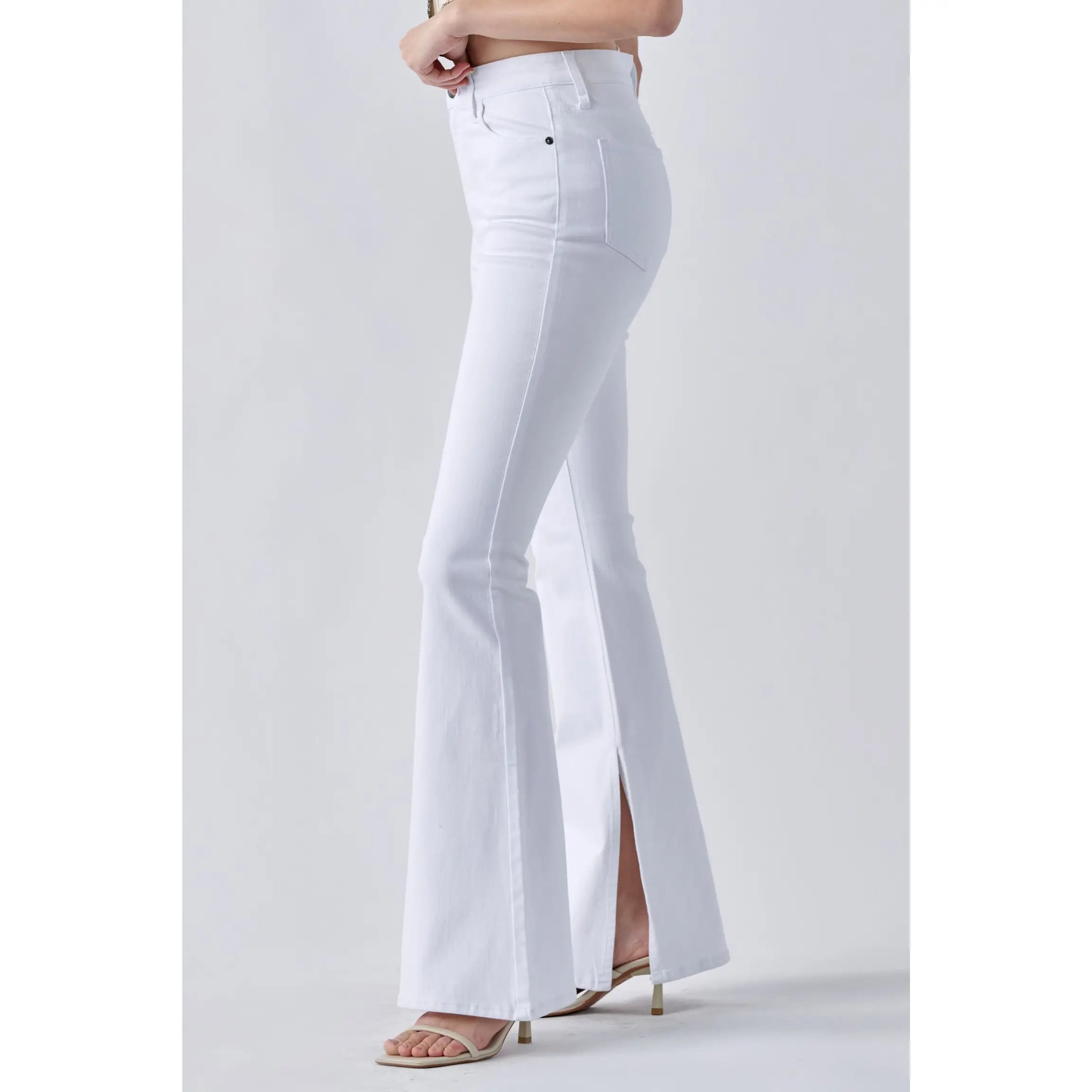 Super High Rise Flare - White