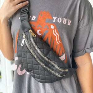 Quilted Belt Bag - Black