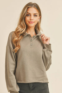 Collared Pullover - Olive