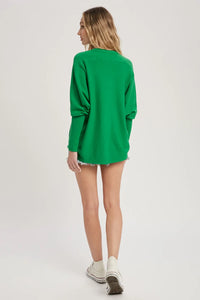Batwing Sleeve Pullover - Kelly Green