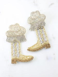 Rhinestone Cowboy Boots - Earrings