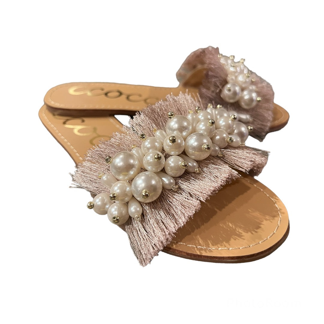 Fringe Pearl Sandals - Haze