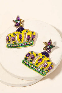 Mardi Gras Crown Earrings