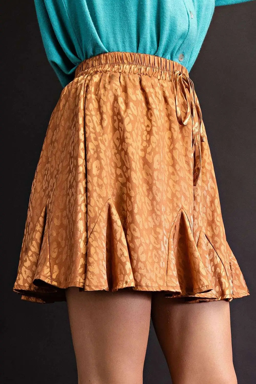 Satin Flared Mini Skirt