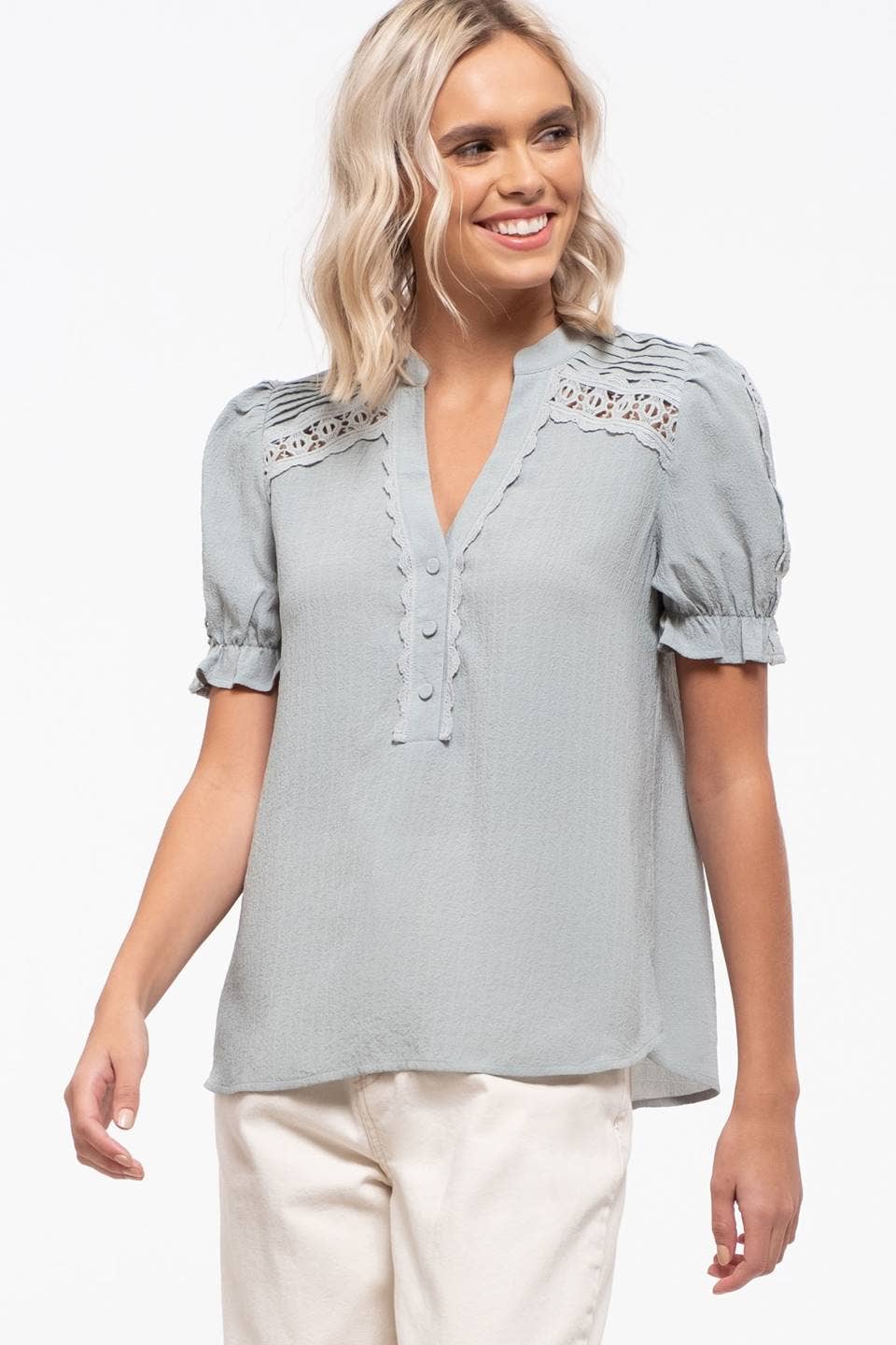 Vintage Puff Sleeve - Sage Green